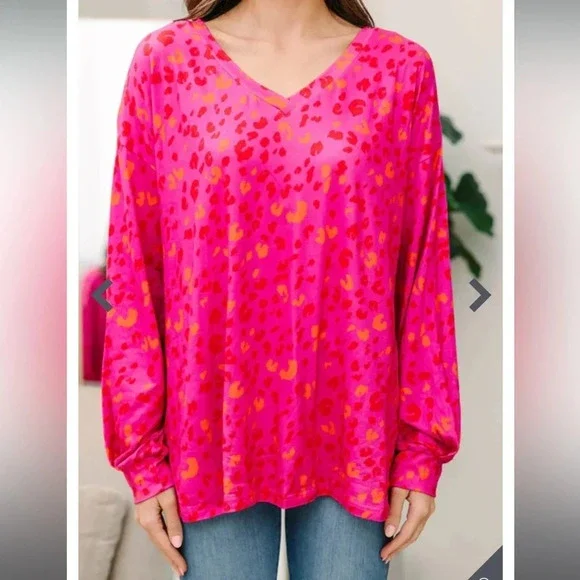 NWOT Pink Leopard Top - Picture 6 of 10